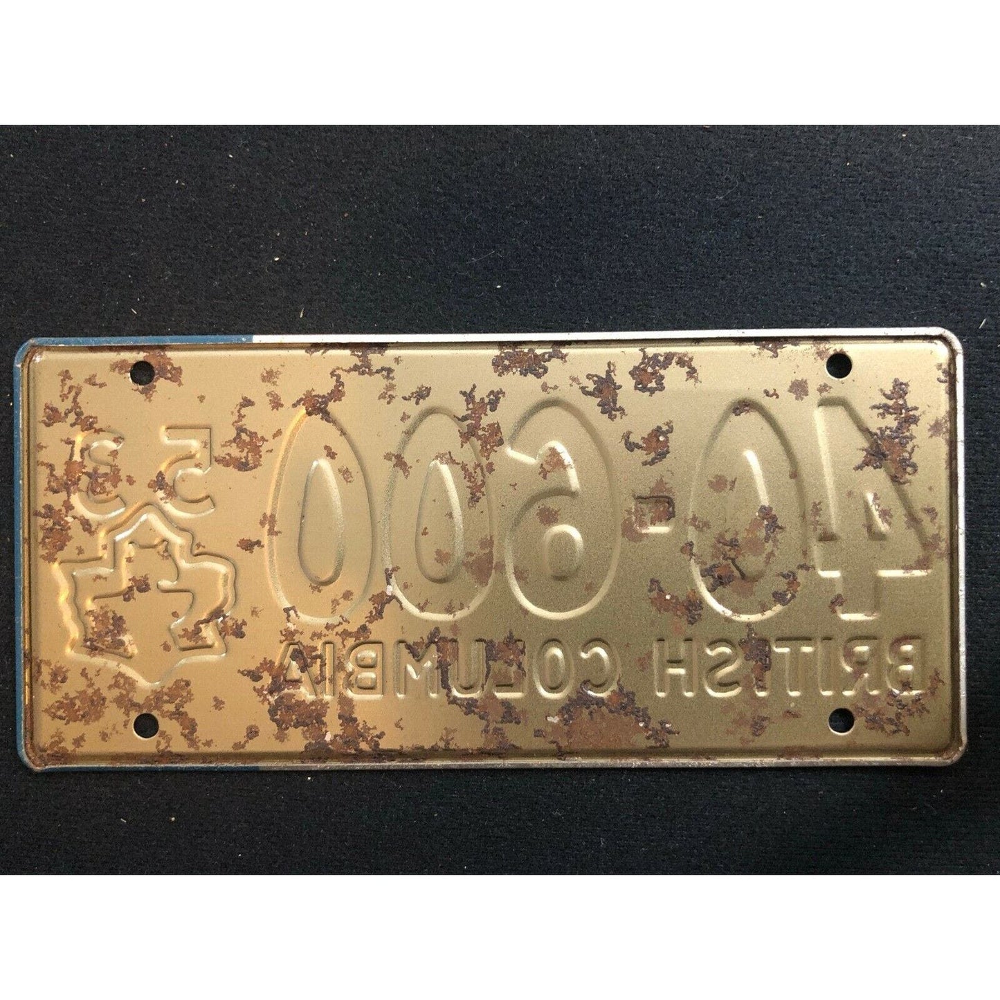 1953-54 General Mills Wheaties Tin Mini Bicycle License Plate - British Columbia