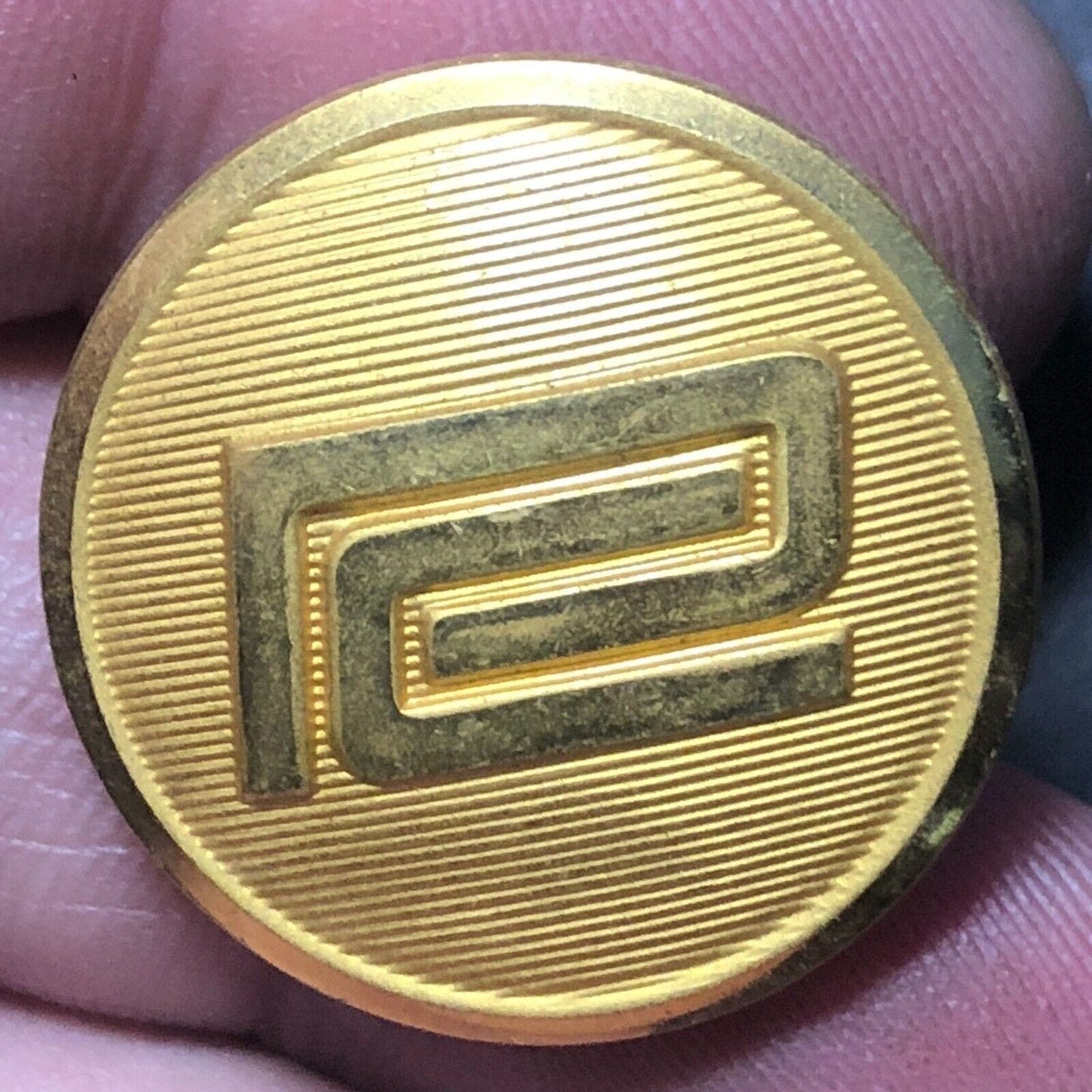 Penn Central Railroad Uniform Button Brass Tone 3/4" Waterbury Co's -CONN
