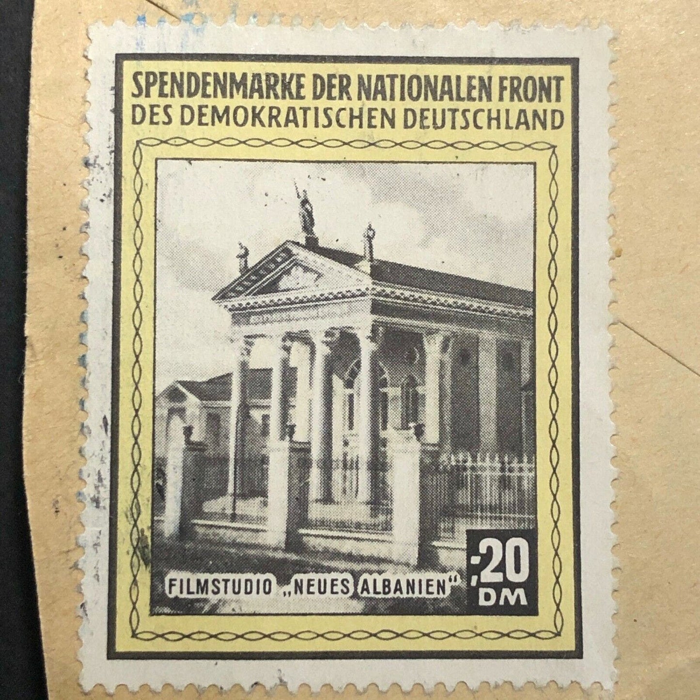 3 Affixed "Spendenmarke der Nationalen Front" 20DM Stamps - Zwickau / Sachs Env.
