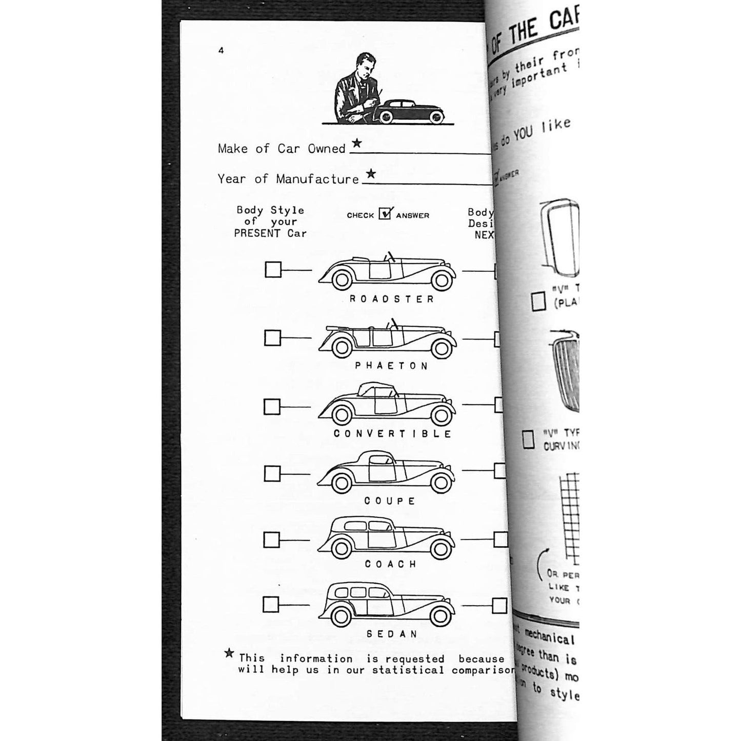 GM Customer Research Questionnaire Booklet 23pp 1934 Chicago World's Fair* VGC