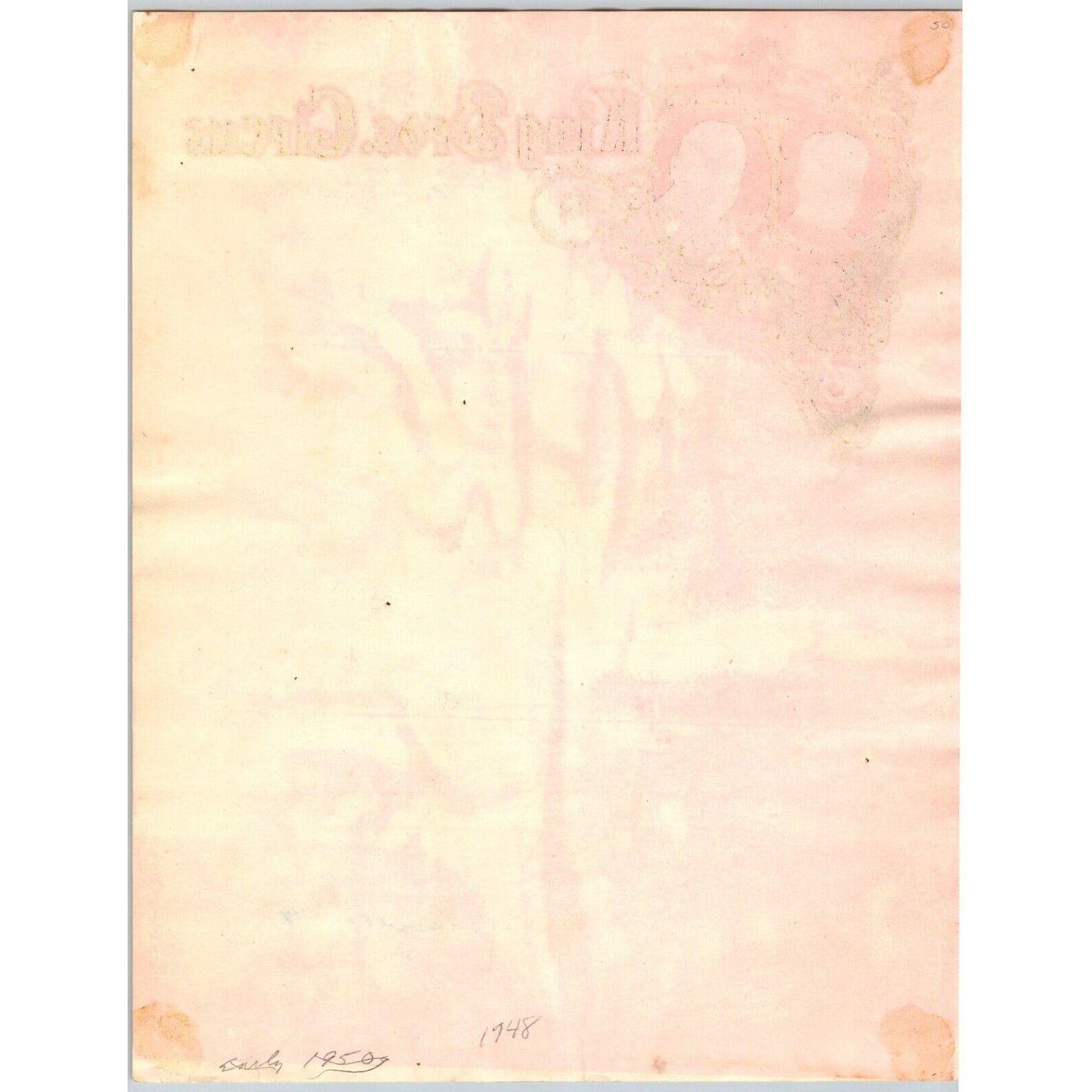 King Brothers Circus Letterhead c1948 w/ Gilt / Gold Ink Scarce