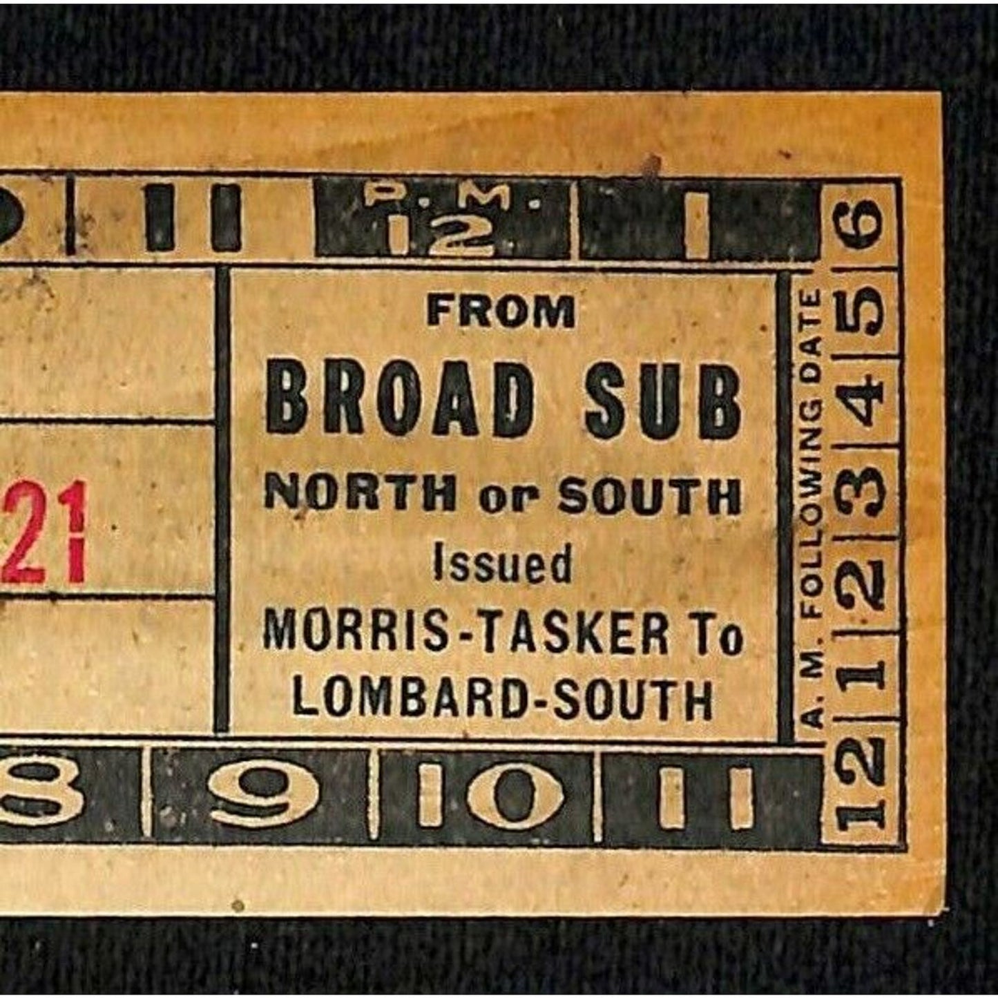 Vintage c1940's-50's Ticket - Philadelphia Transit Co. Morris-Tasker #8510