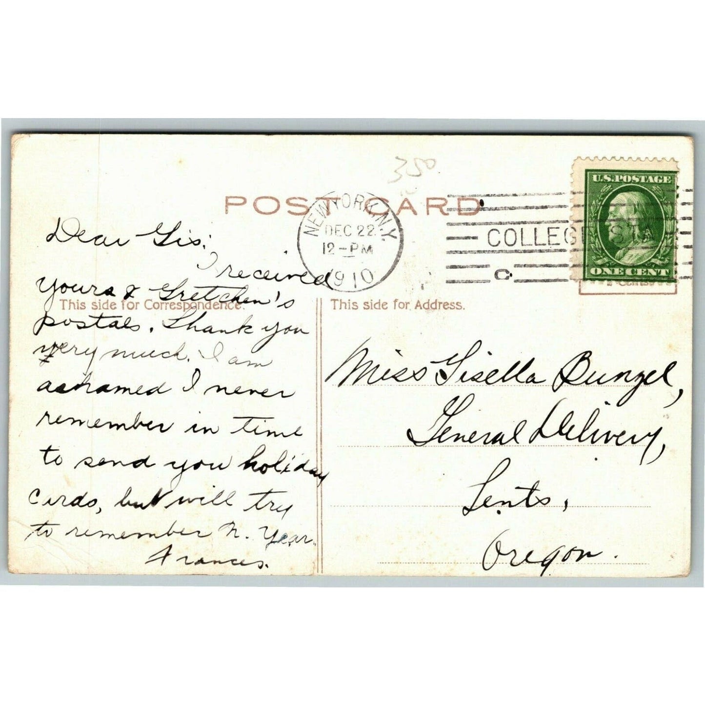 Vintage c1910 New York Postcard "St. Luke's Hospital"