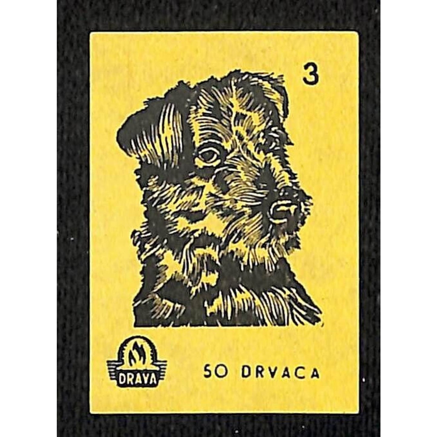 Vintage Yugoslavia Matchbox Label Drvaca Dog Breed Series #3 VGC c1960's