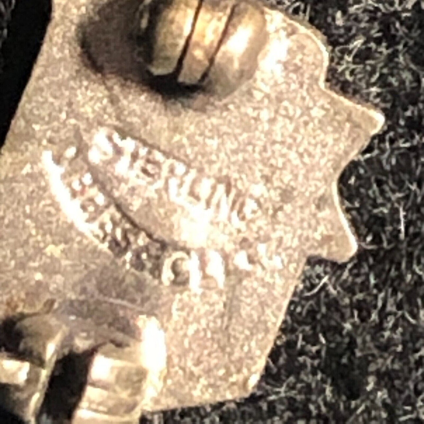 Vintage V Victory Stars Eagle US WWII-Era? Lapel Pin Pinback - Sterling