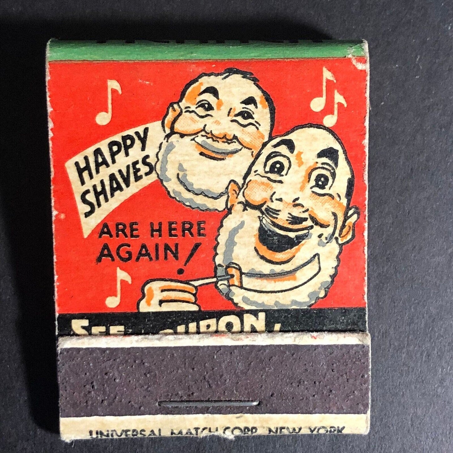 Mennen "Have Shaves Are Here Again" Matchbook c1940's-50's Full 20-Strike VGC
