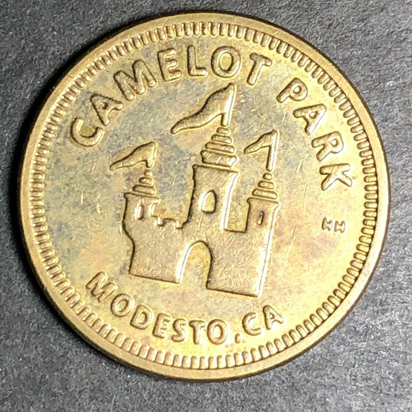 22.8mm Vintage Pepsi Camelot Park Brass Token - Modesto, CA