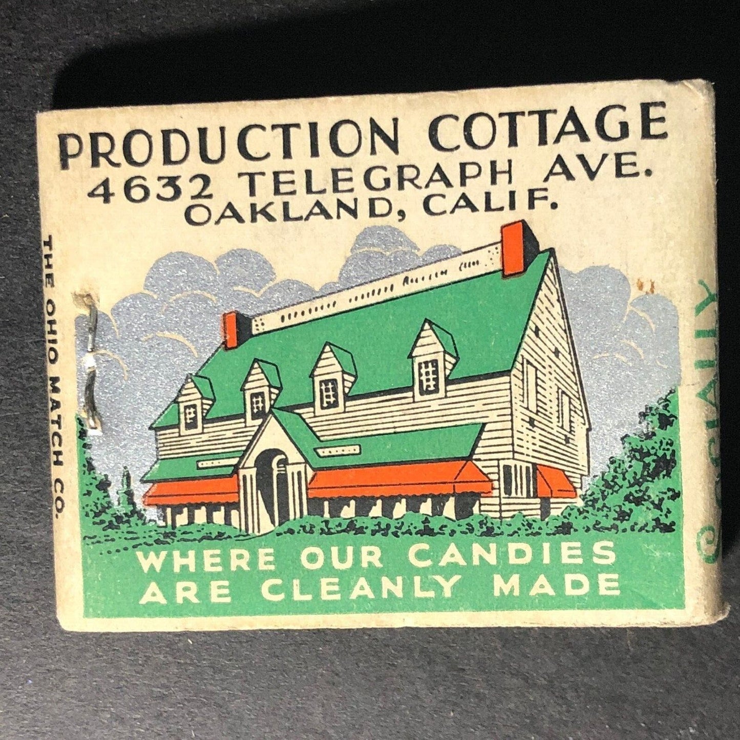 Margaret Burnhams Cottage Candies Oakland c1940's VGC Full 20-Strike Very Scarce