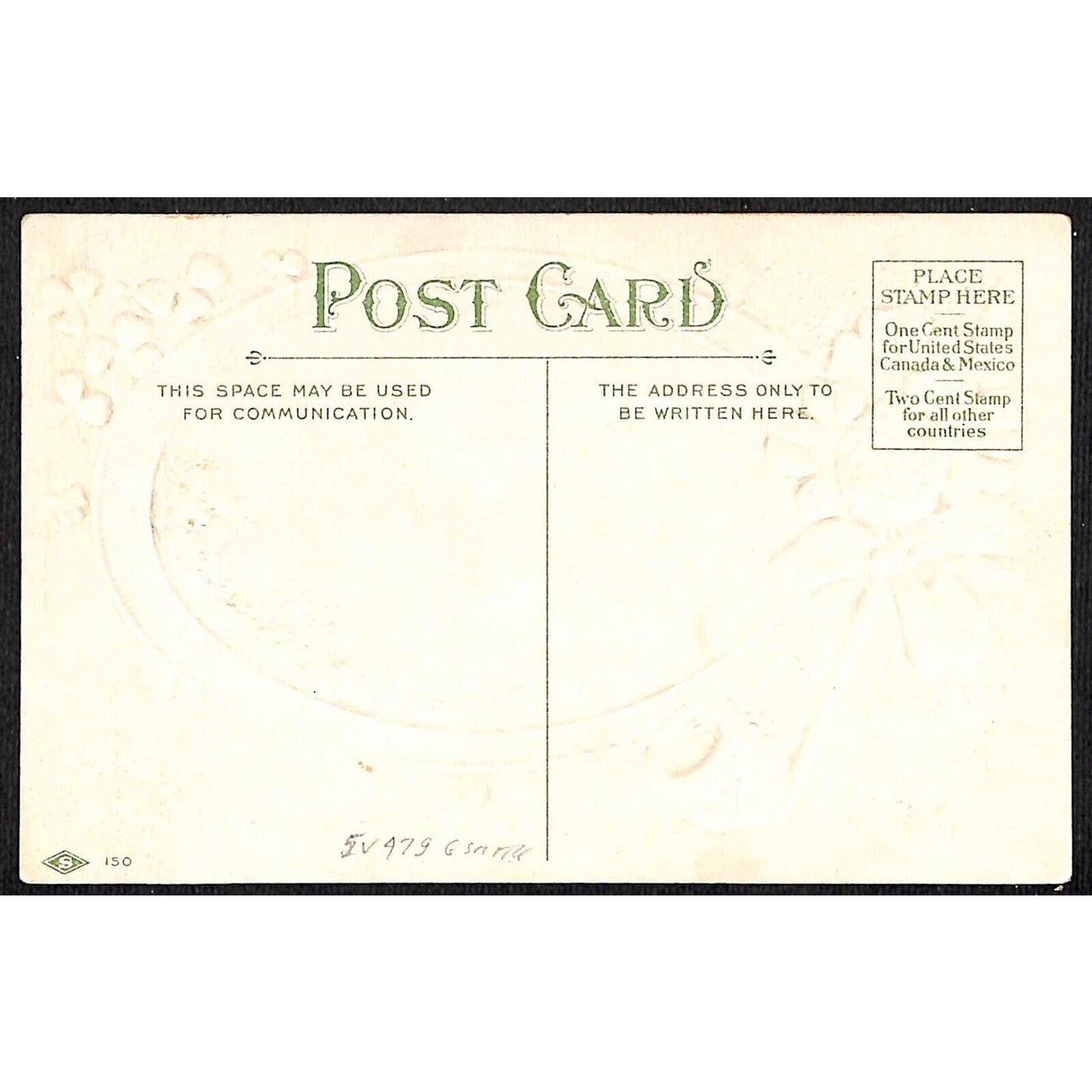St. Patrick's Day Postcard "Meeting of the Waters" Pipe Emboss NP c1910-15
