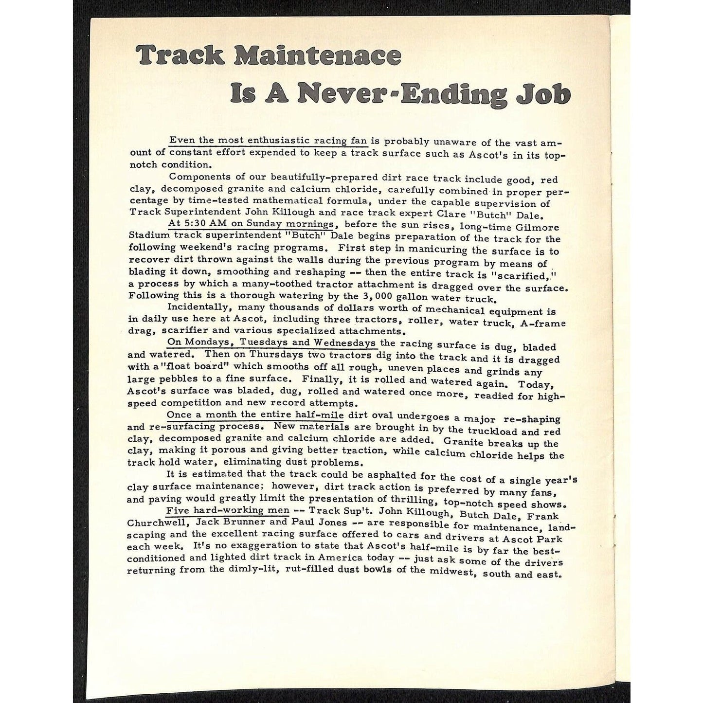 Scarce April 21 1962 CRA Championship Auto Racing Program Ascot Park 14pp.