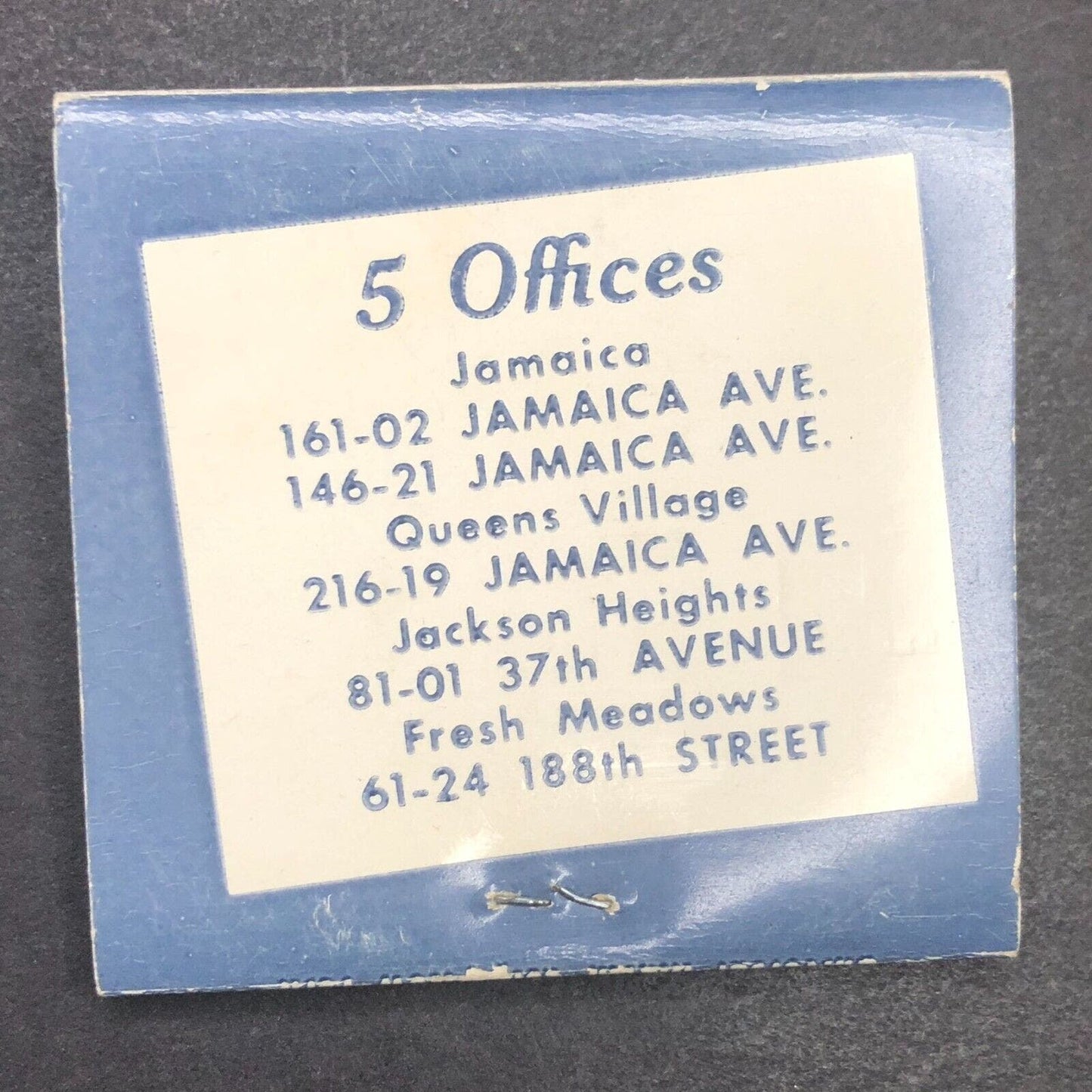 Jamaica Savings Bank Long Island Full Matchbook c1960's-73 VGC Scarce