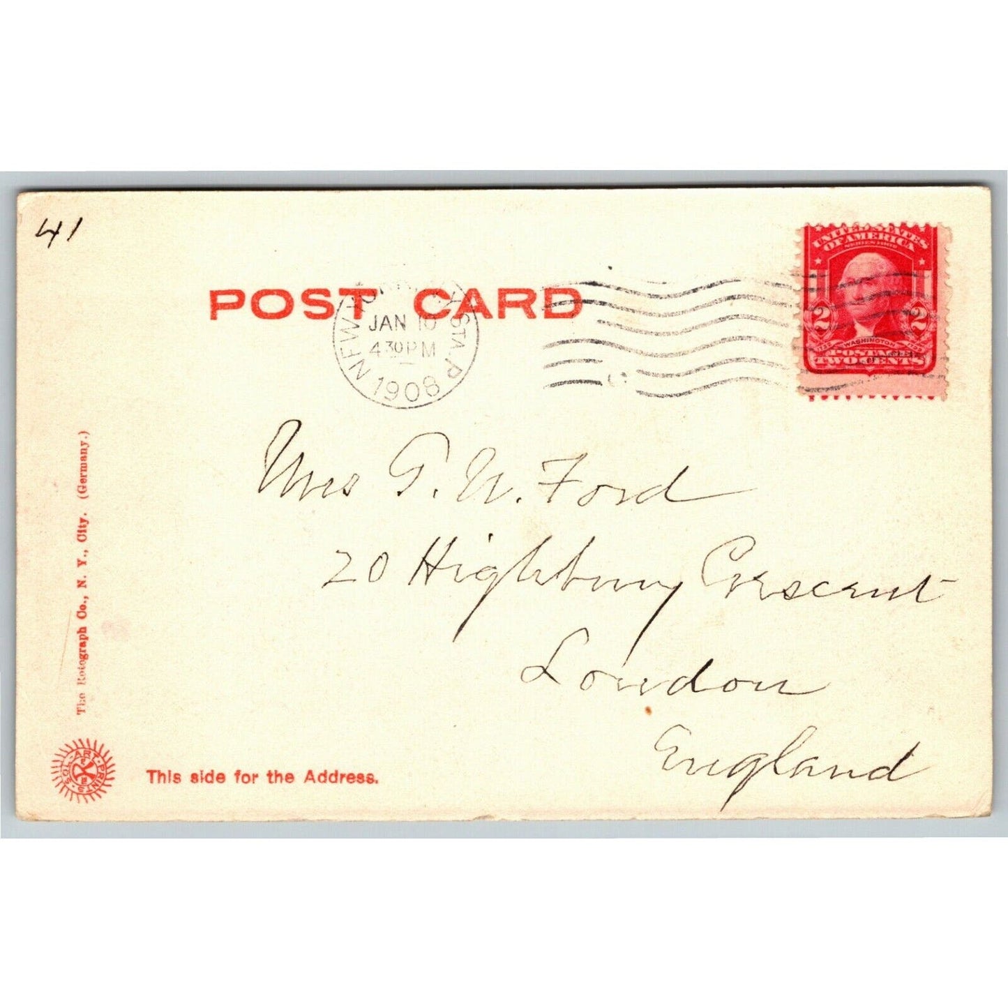 Vintage New York City NYC Postcard Post Office c1905-07 Rotograph