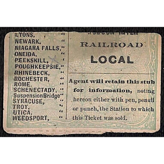 New York & Long Branch Railroad 1897 Local Partial Ticket Stub