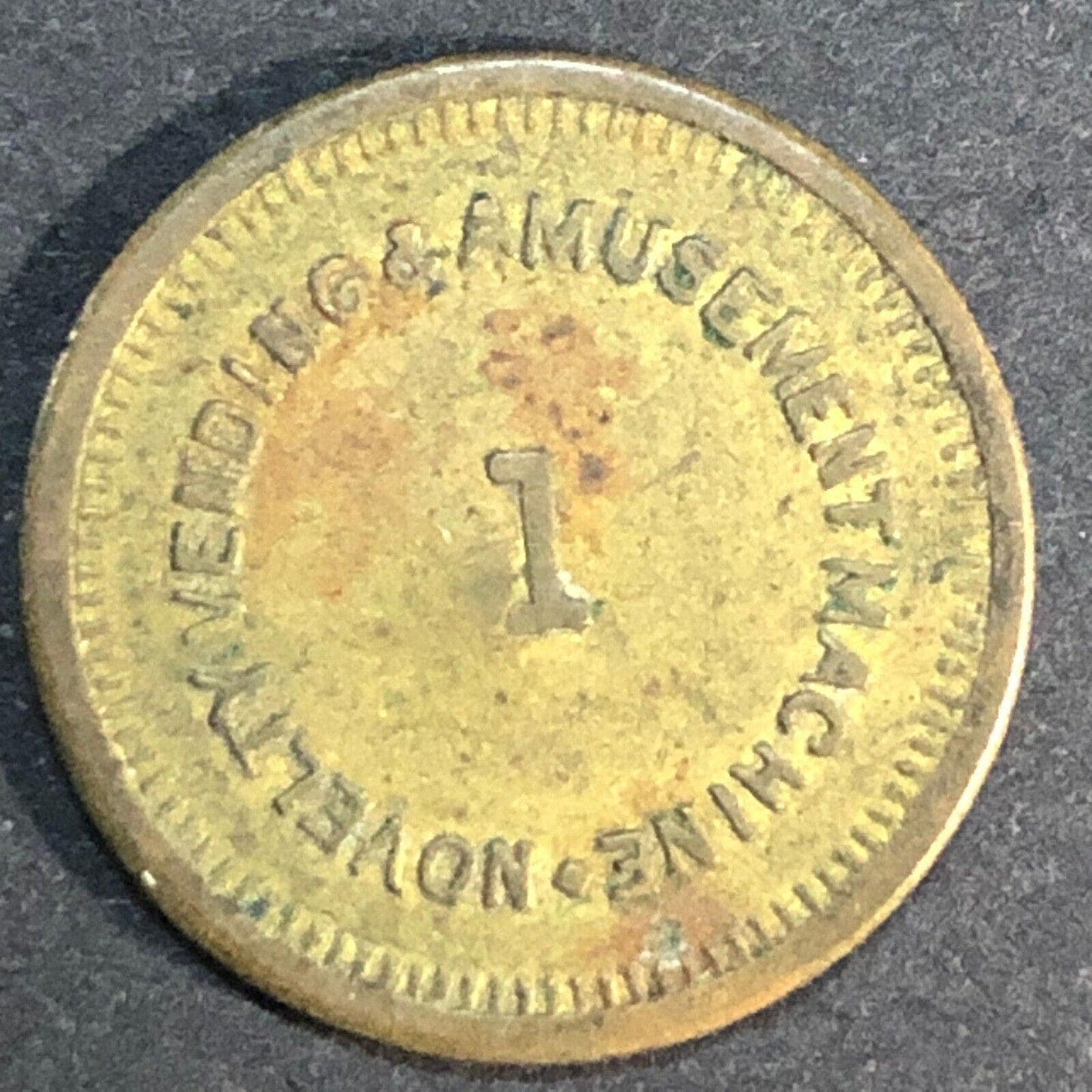 Novelty Vending & Amusement Machine "1" Token 19mm (Unknown) Very Scarce