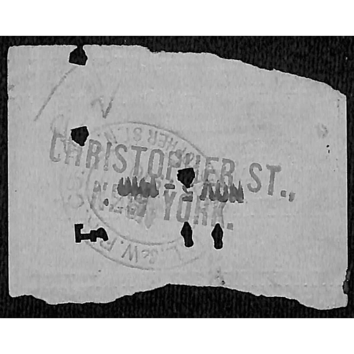 Delaware Lackawanna & Western Railroad 1910 Ticket Christopher St NYC Stamp 1942
