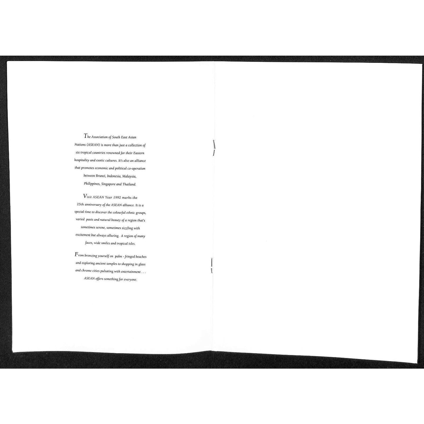 1992 Singapore Airlines ASEAN 25th Anniv. Menu