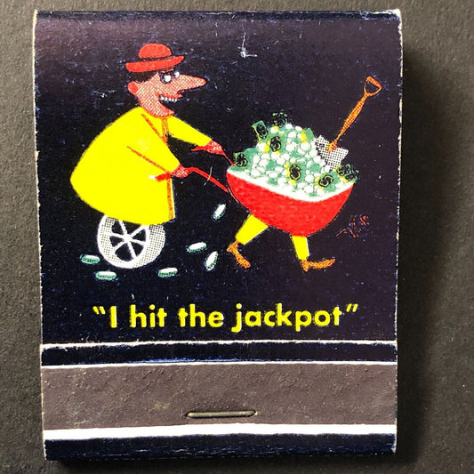 Harrah's Club Reno Lake Tahoe Full Matchbook Wheelbarrow c1950's-60's Scarce