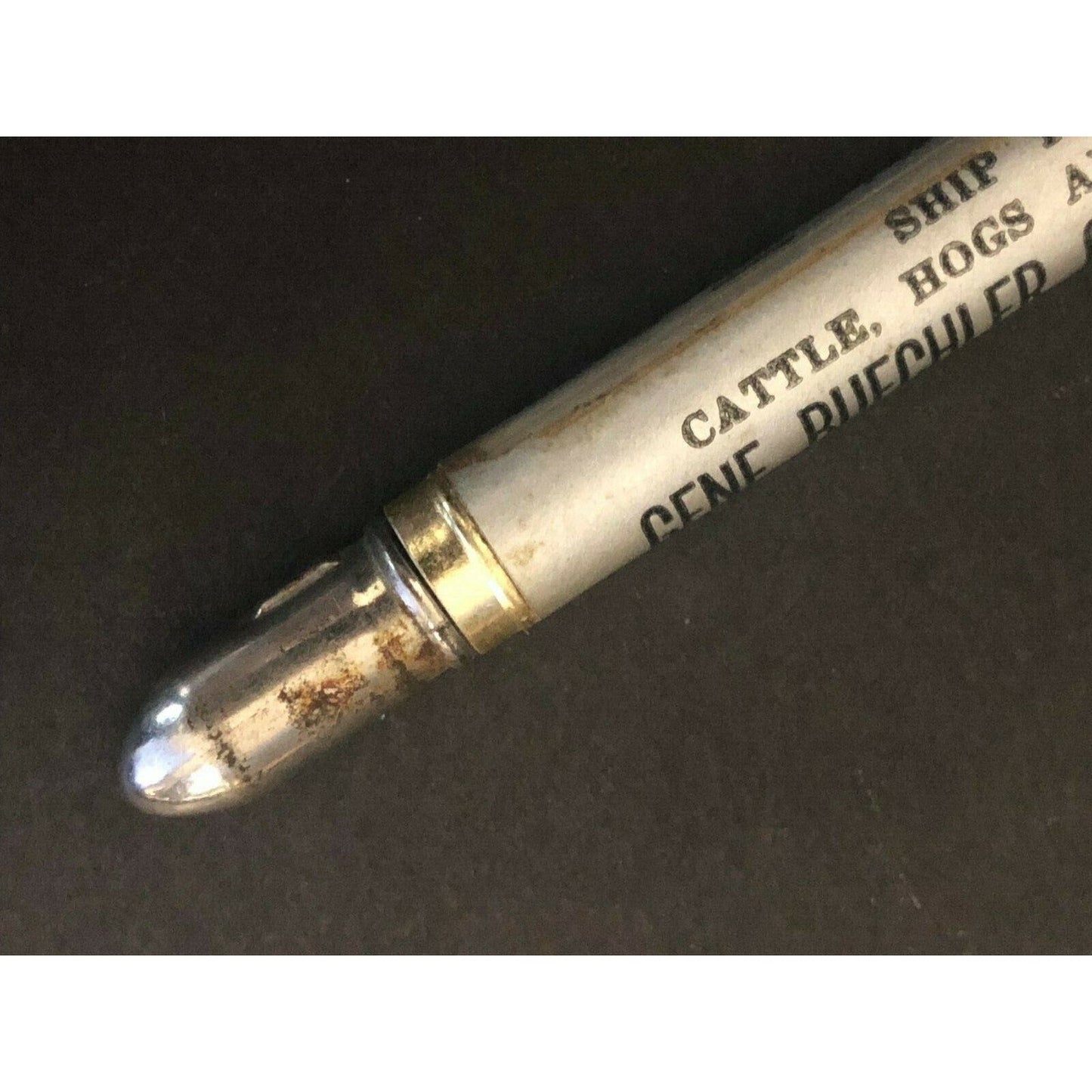 c1930's-40's "Buechler National Stock Yards Upton, IL" Advertising Bullet Pencil