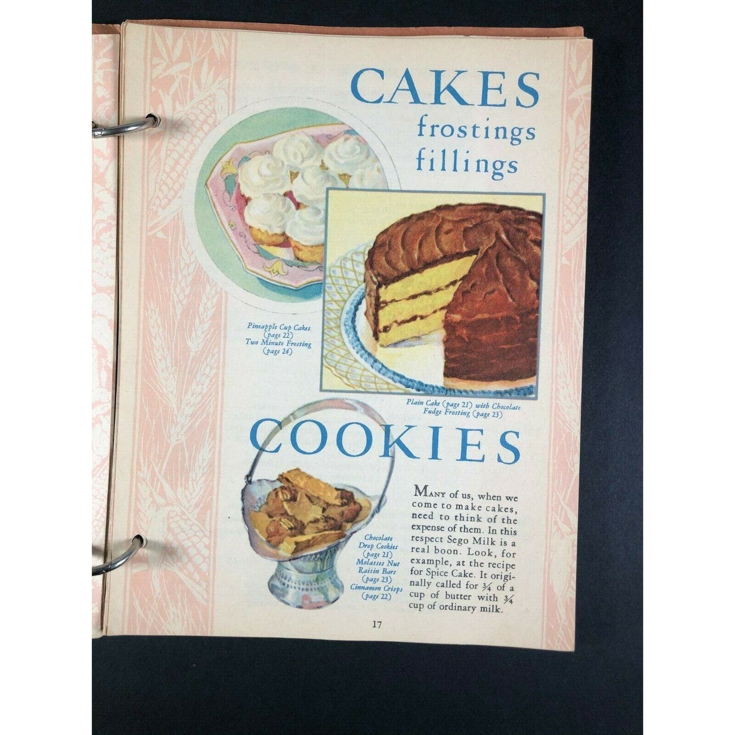 1950's Recipes Book Desserts Beverages Breads Cakes Candies Sego Milk