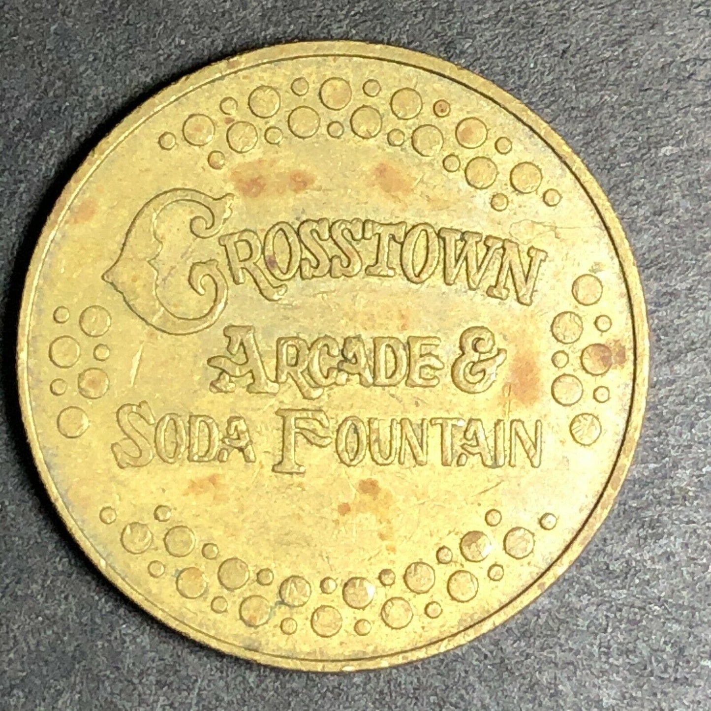 22mm Coca Cola Crosstown Arcade & Soda Fountain Brass Token