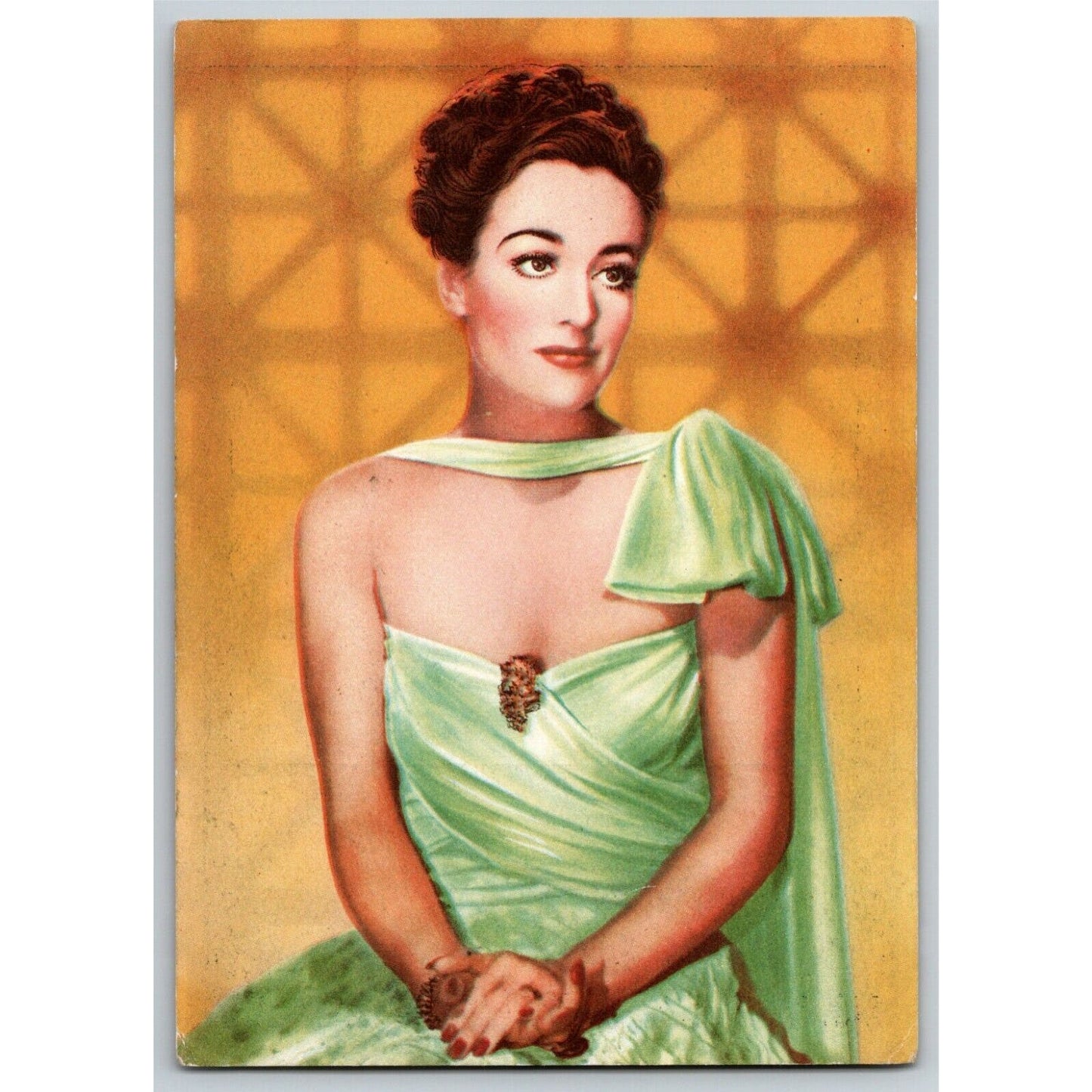 Joan Crawford Thin Bio Sheet / Handout 3 5/8" x 5 1/4" - Ken Prag Coll. VGC