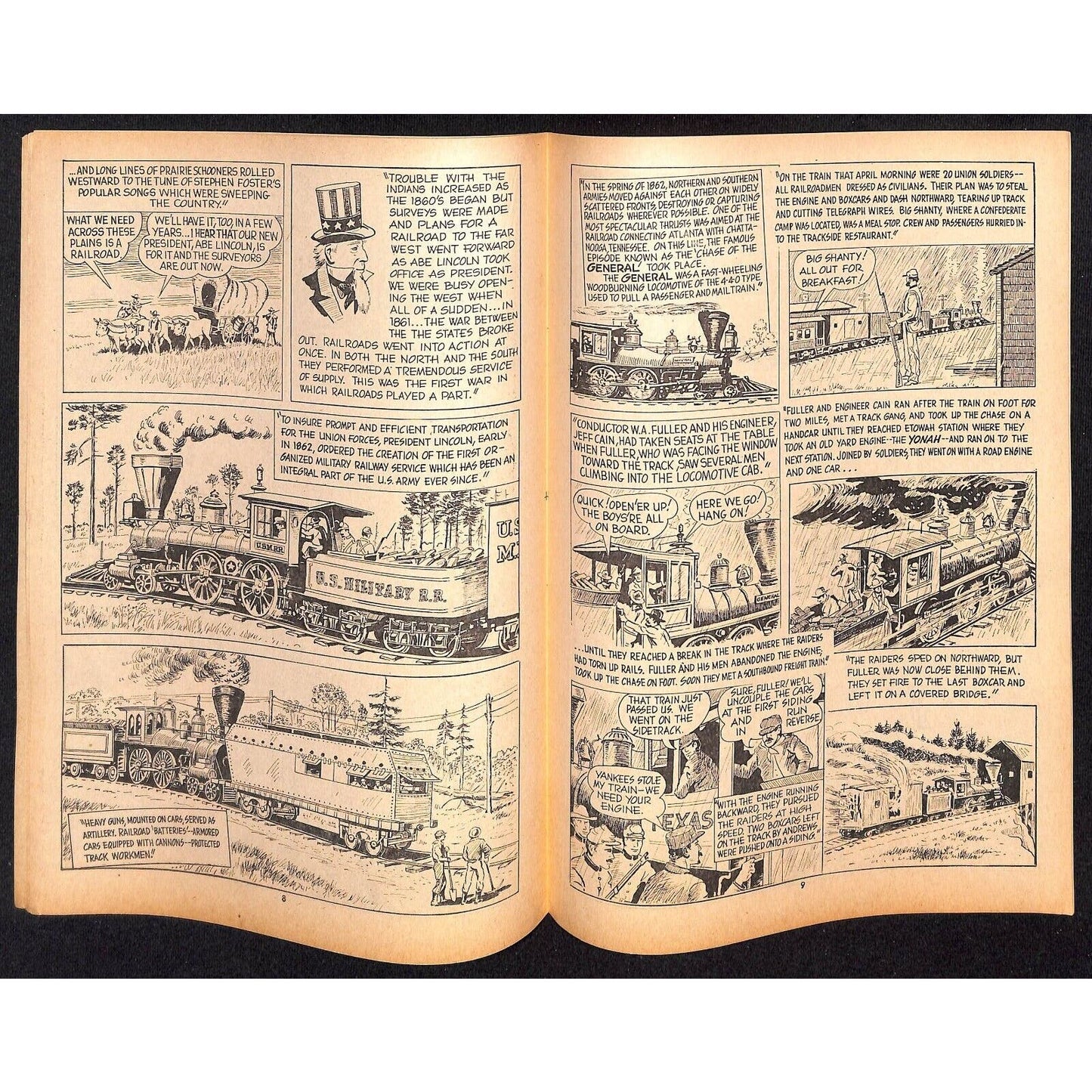 "Rails Across America" Comic Book Style w/ Uncle Sam 1968 15pp - VGC