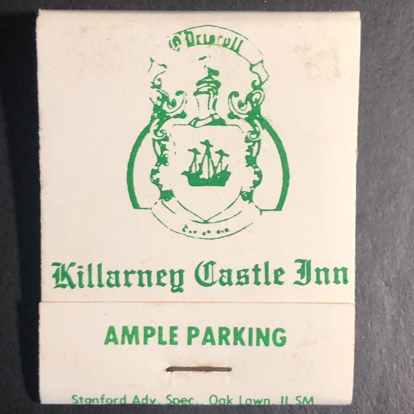 Killarney Castle Inn Restaurant Palos Hills, IL Full Matchbook c1974-84