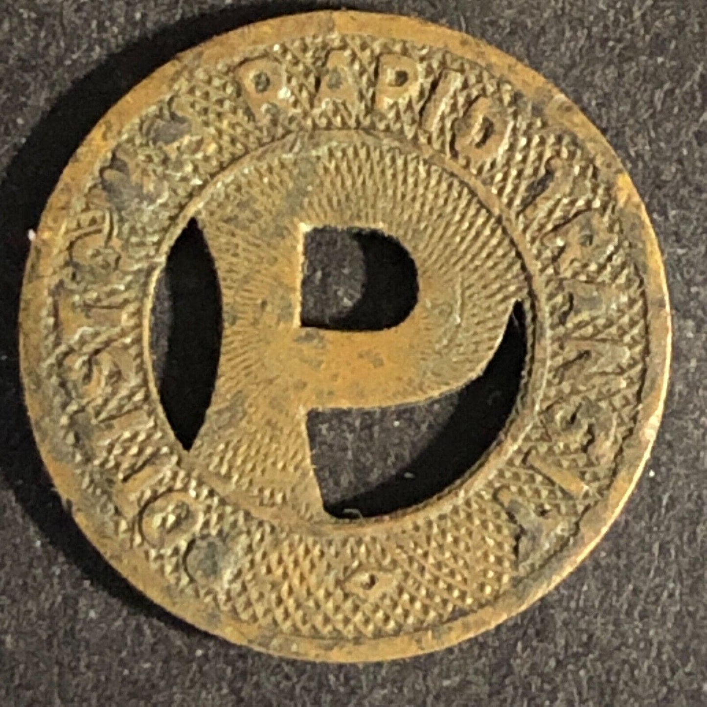 Pottstown Rapid Transit (PA) Brass/Bronze G/F One Fare Token 16mm