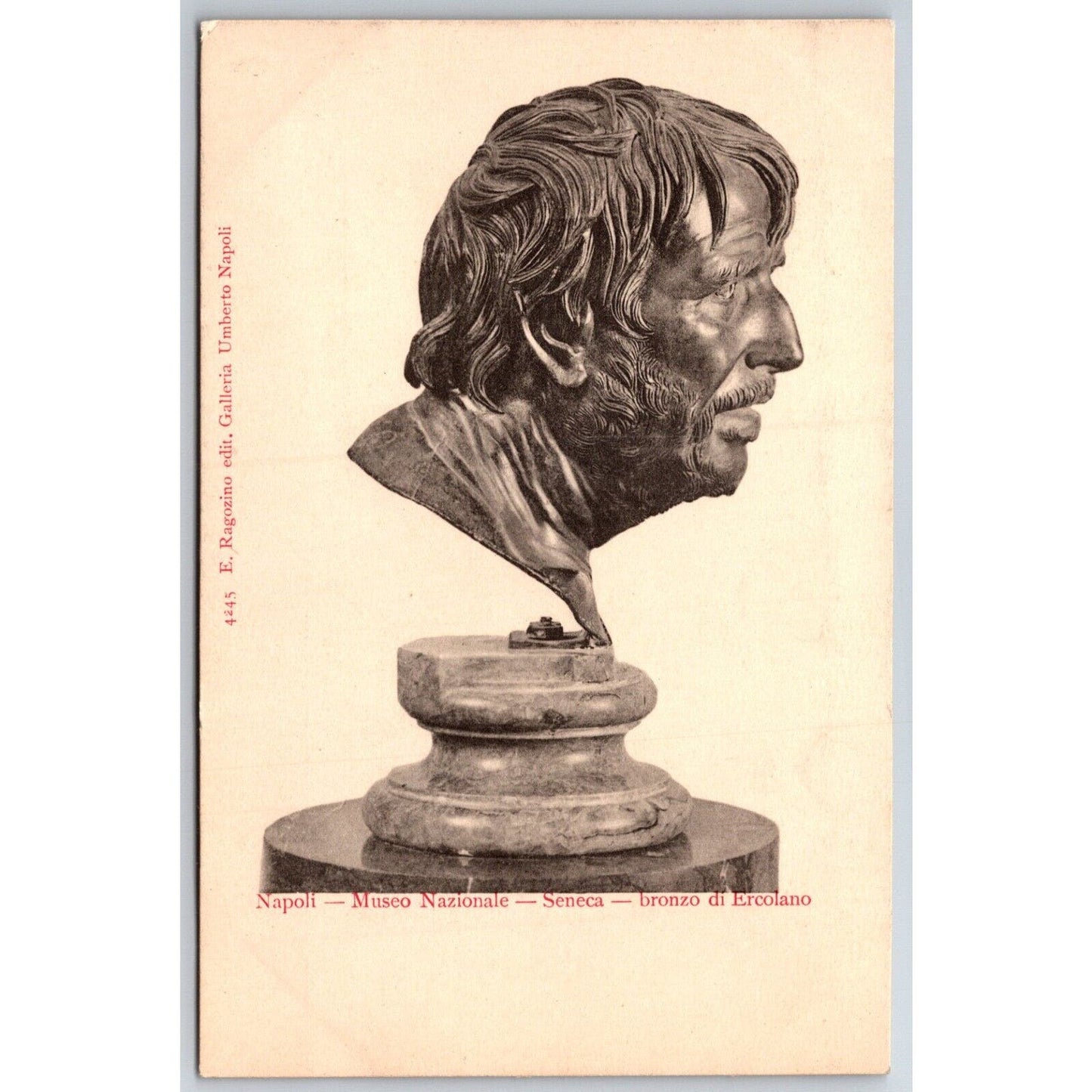 Naples National Museum Herculaneum Bronze Sculpture Postcard c1901-1907 NP