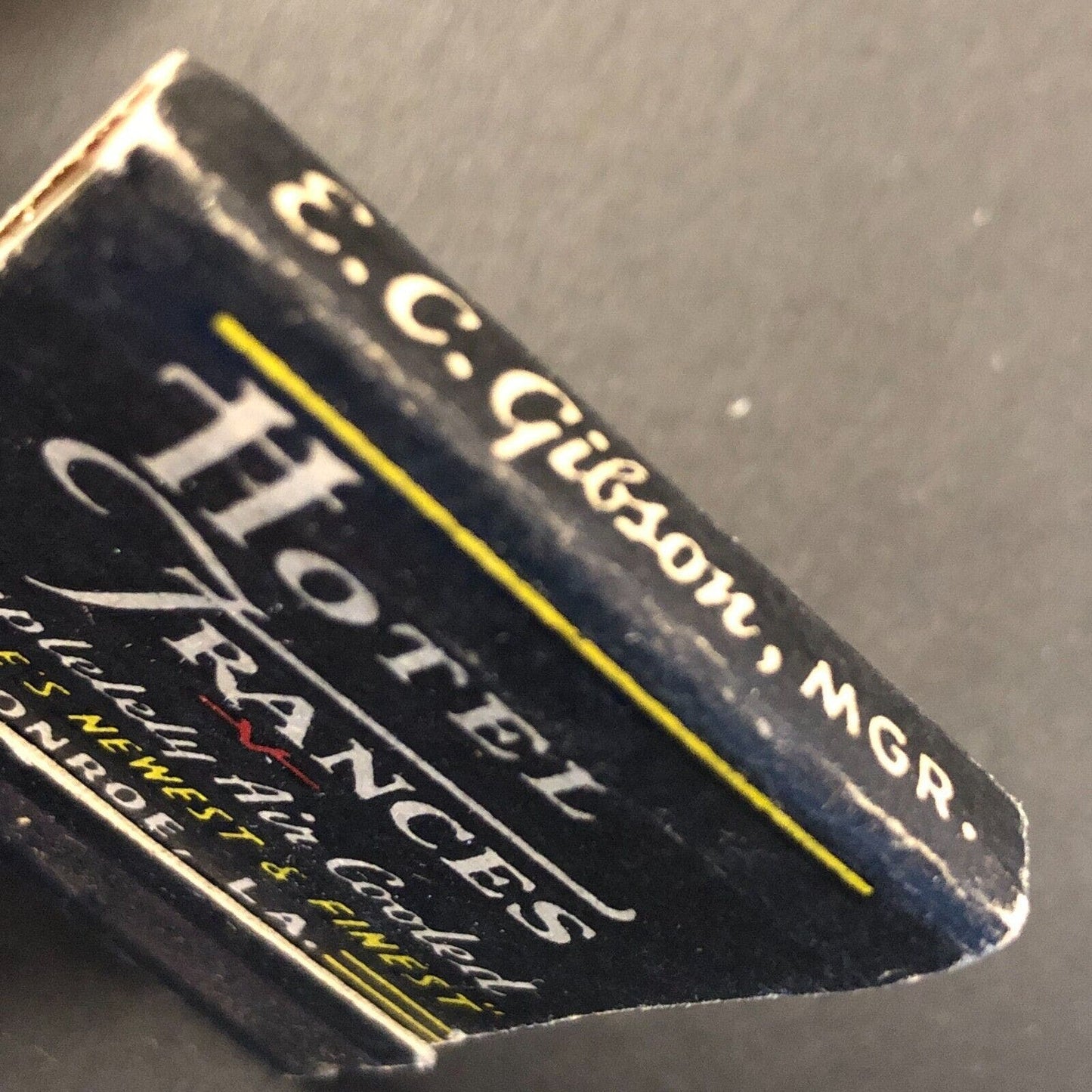 Hotel Frances Monroe, LA Vintage Full Matchbook c1930's-40's - Scarce