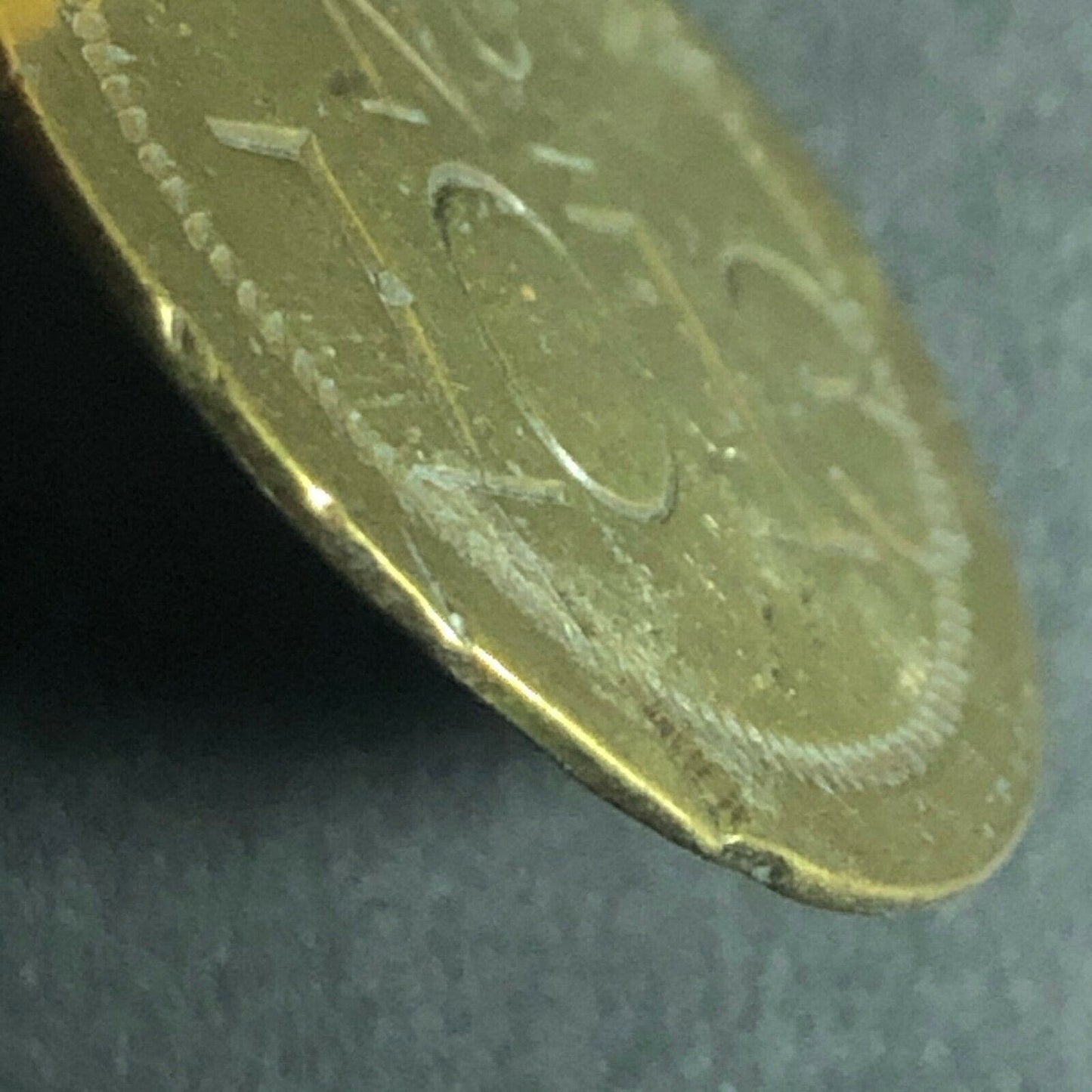 25.5mm Vintage Thin Brass Tag / Token w/ "1013" Punch - Fauver Coll.