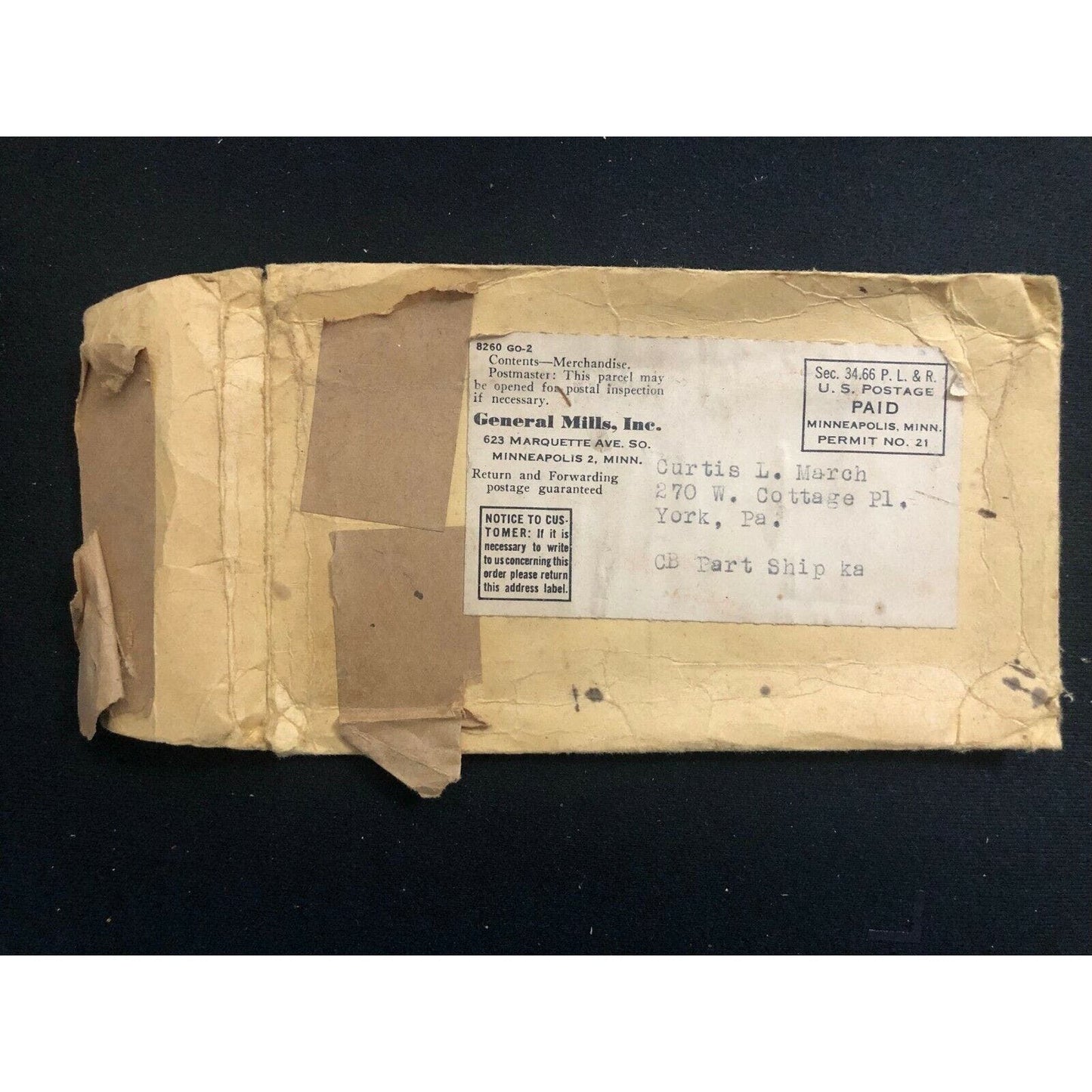 4 1953-54 Gen Mills Wheaties Mini Bicycle License Plate Mailing *Envelopes ONLY*