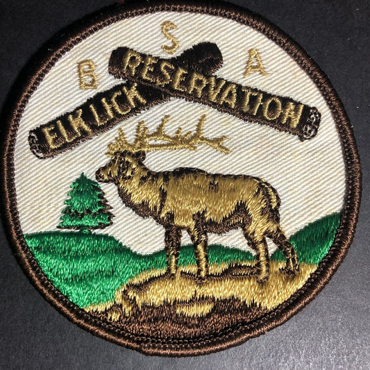BSA Elk Lick Reservation Vintage Embroidered Patch - c1970's Scarce