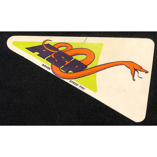 ASP Arvin Speed PAC Racing Auto Sticker Decal c1970 w/ Angry Snake