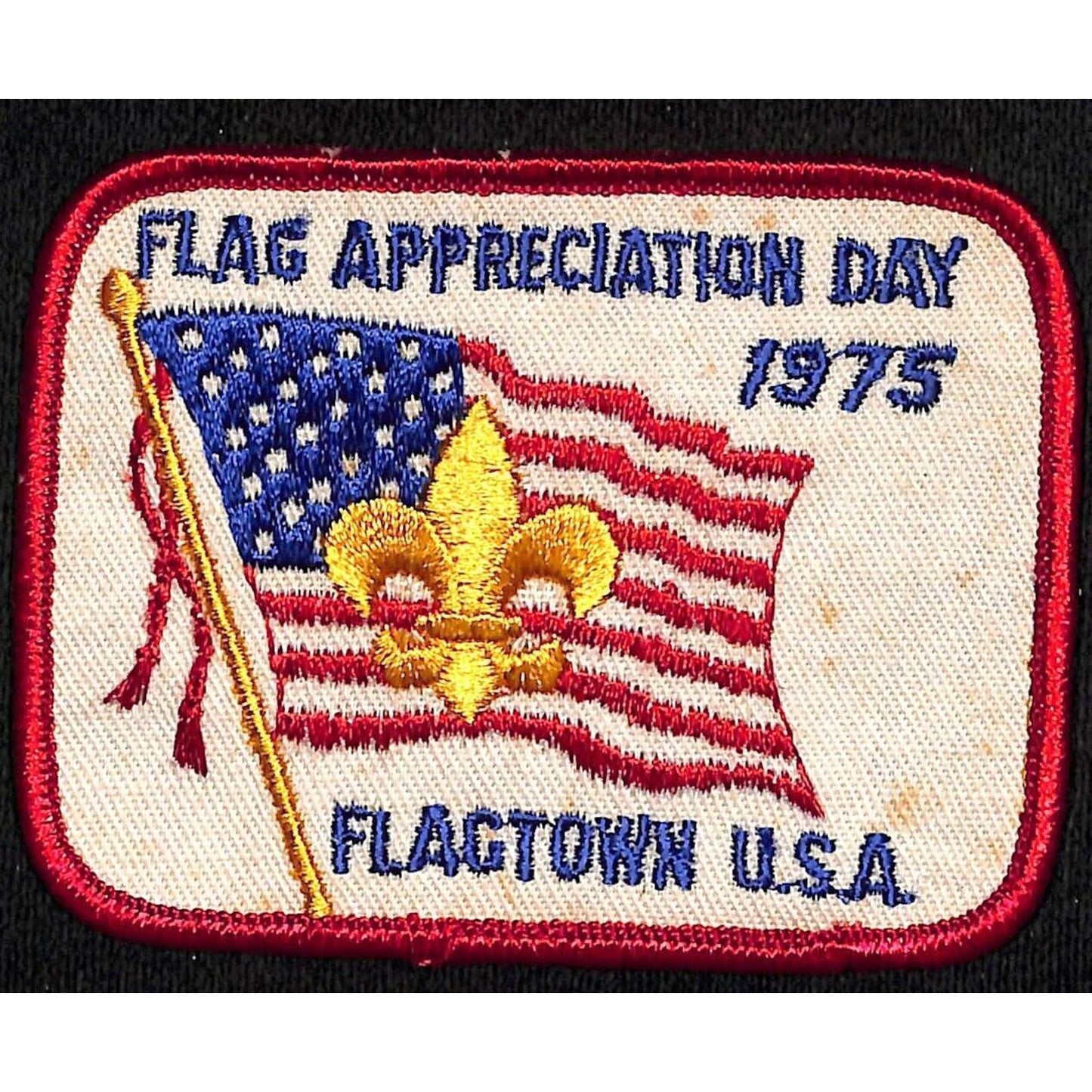 BSA Patch Flagtown U.S.A. (Wallace, IN Camporee) Flag Appreciation Day 1975