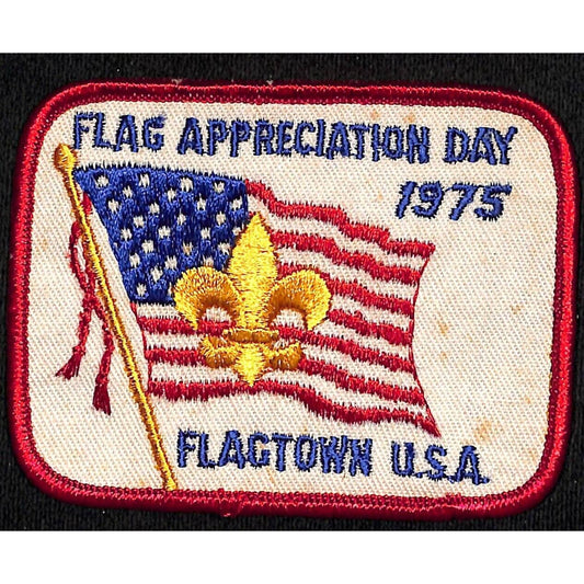 BSA Patch Flagtown U.S.A. (Wallace, IN Camporee) Flag Appreciation Day 1975