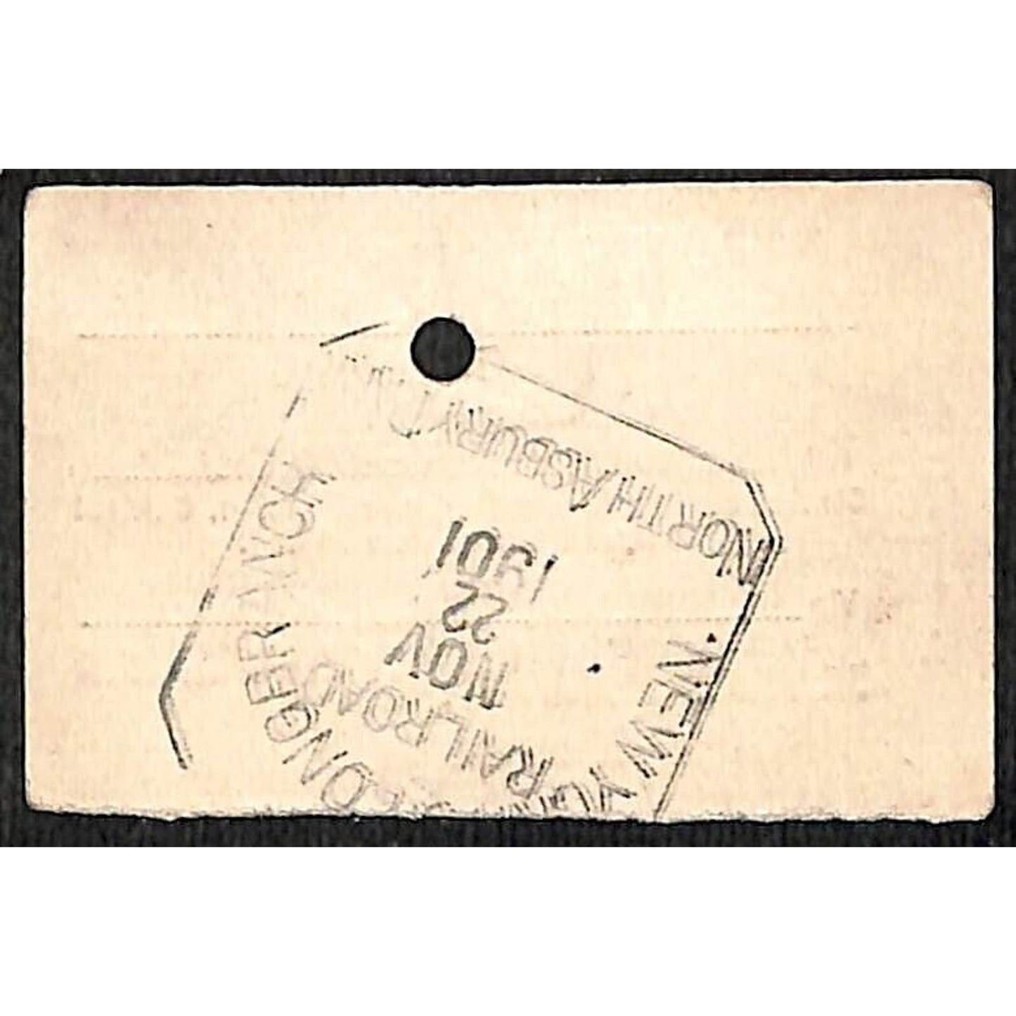 New York & Long Branch Railroad 1901 Ticket N. Asbury Park Eatontown, NJ #13925