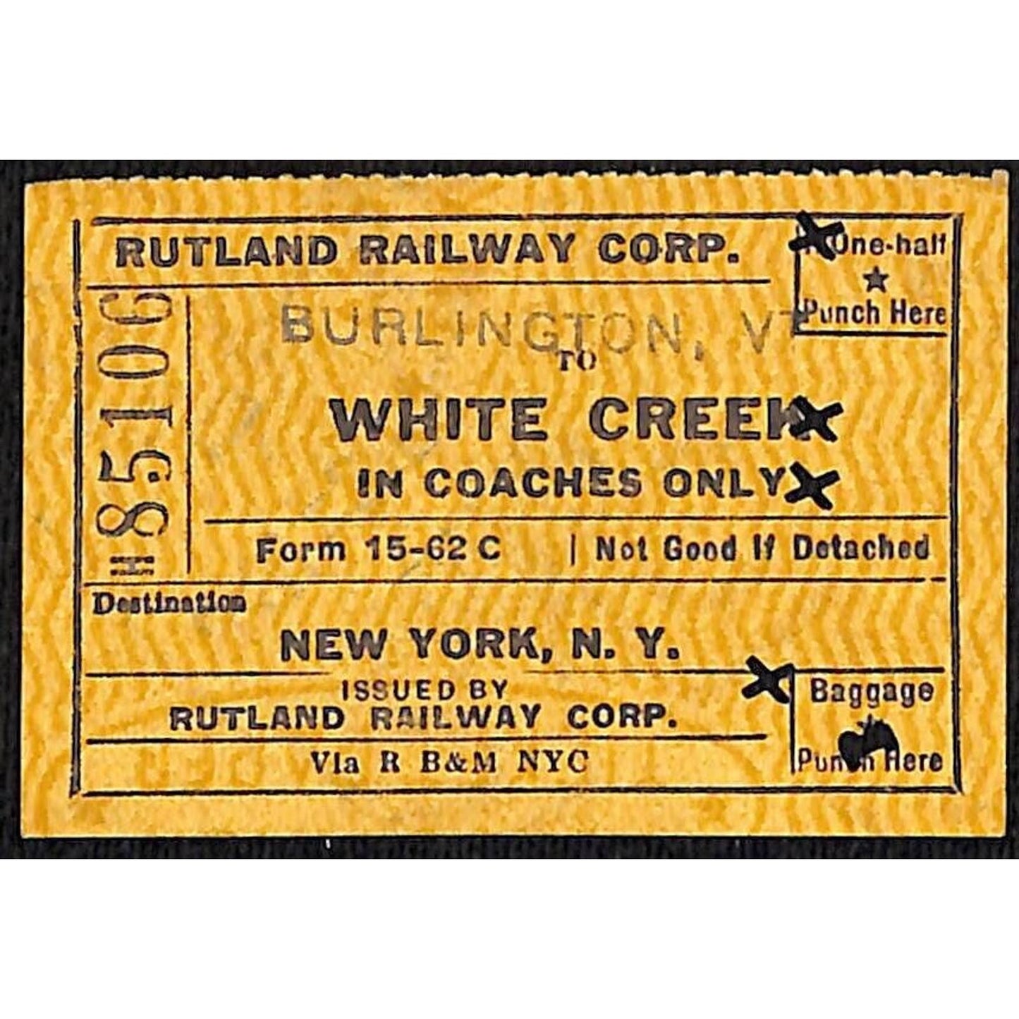 Group of 10 Mostly 1953 Rutland Railroad Tickets / Stubs