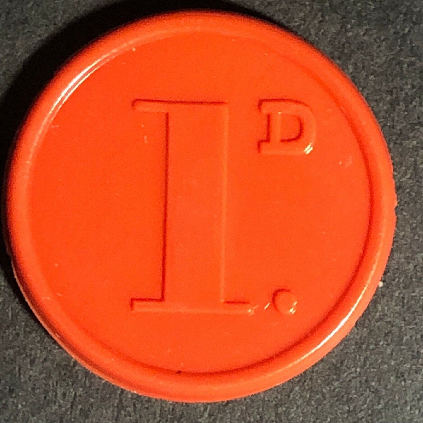Birmingham City Transport England Plastic Token Red / Orange? 1D 22mm c50's-60's