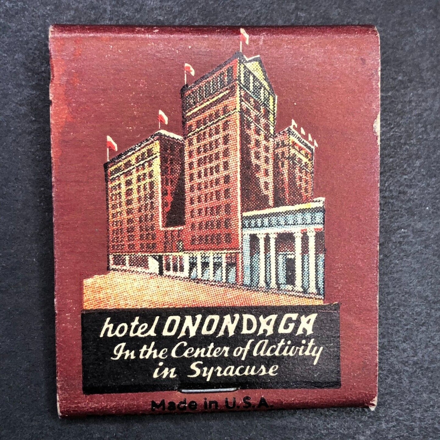 Hotel Onondaga Syracuse, NY Mostly Full (-2) Matchbook c1940's VGC Scarce