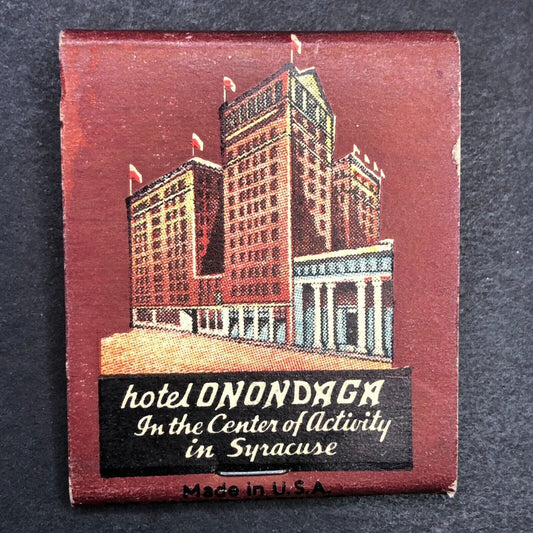 Hotel Onondaga Syracuse, NY Mostly Full (-2) Matchbook c1940's VGC Scarce
