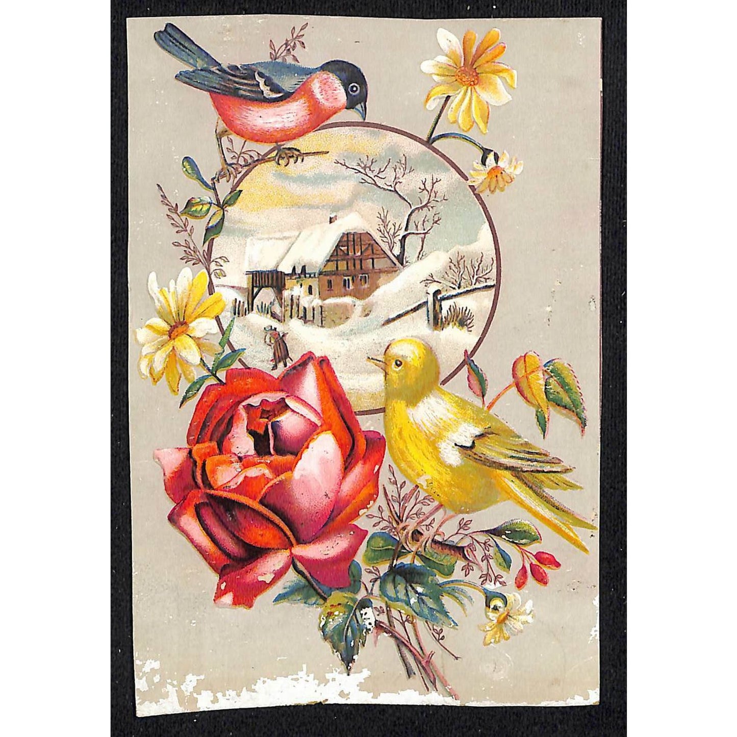 c1880's-90's Victorian Trade Card Union Tea & Coffee Burling Slip, NY - Glitter