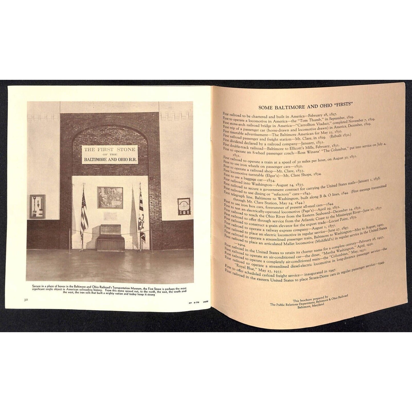 1970 B&O Baltimore & Ohio Transportation Museum Soft Cover Booklet 32pp