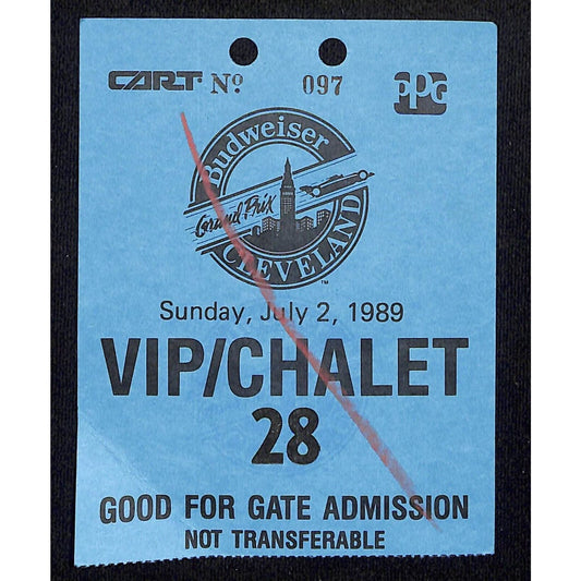1989 Budweiser Cleveland CART Grand Prix VIP Chalet Parking Pass #097