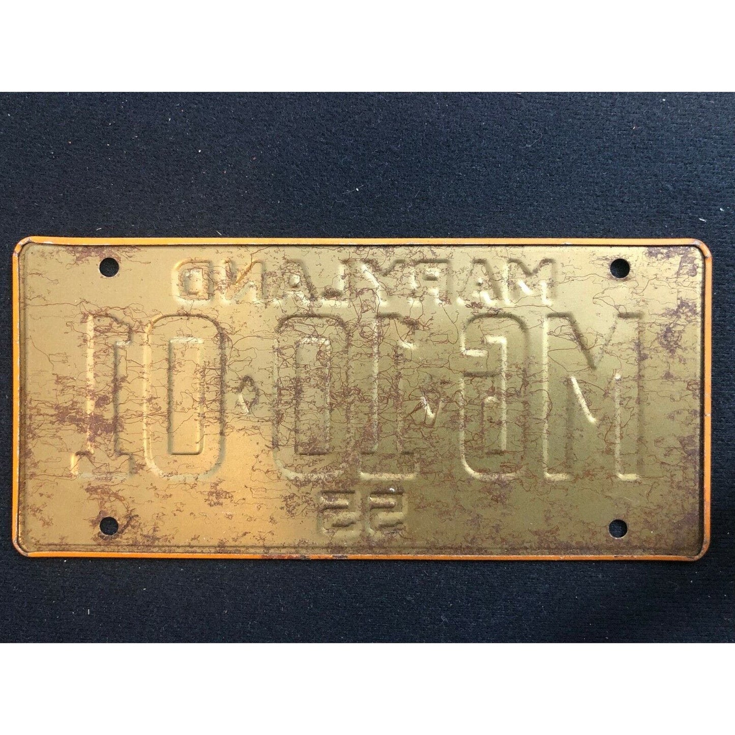 General Mills Wheaties Tin Mini Bicycle License Plate - Maryland c1955