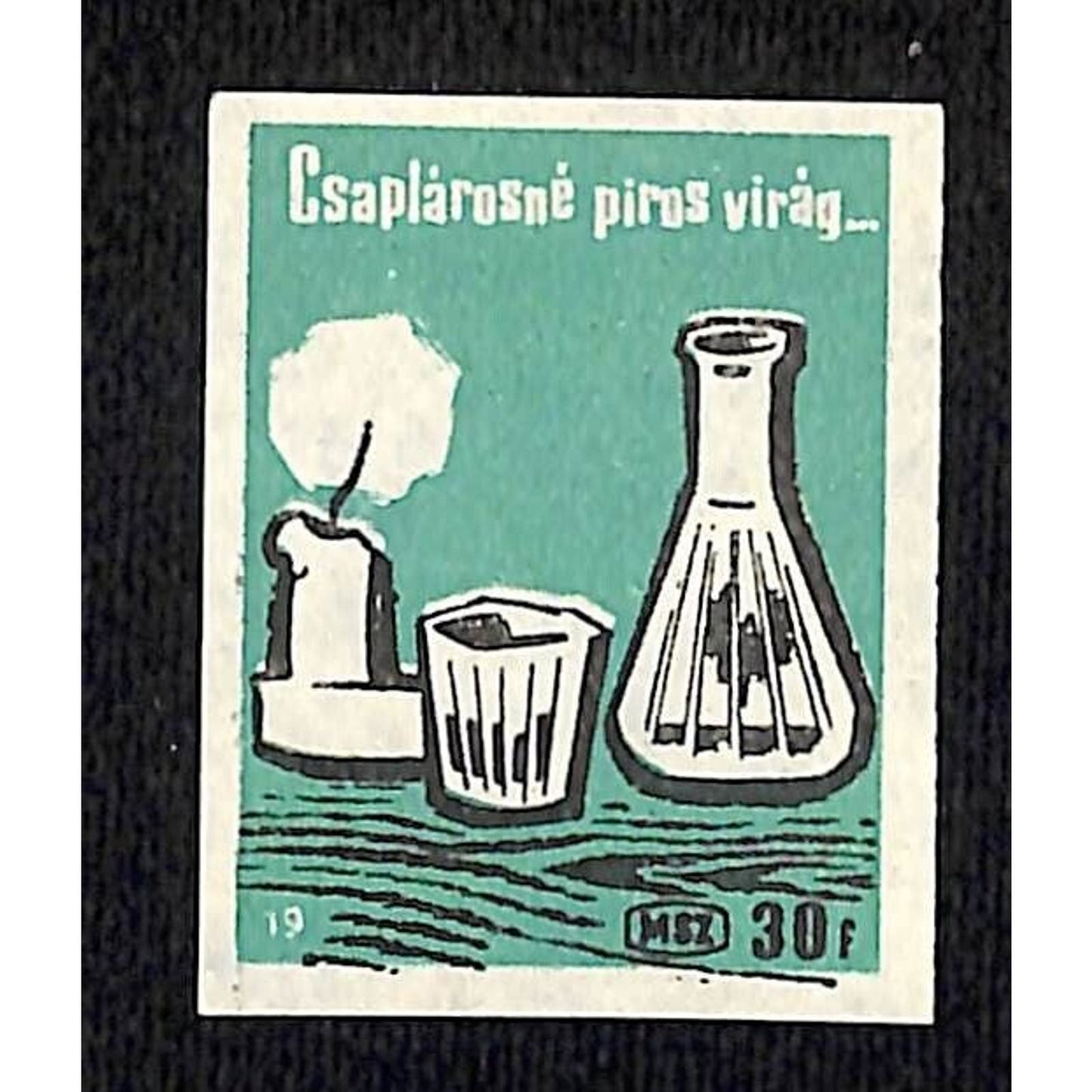 Vintage Matchbox Label Hungarian "..Czaplaros's Red Flower.." c1960's