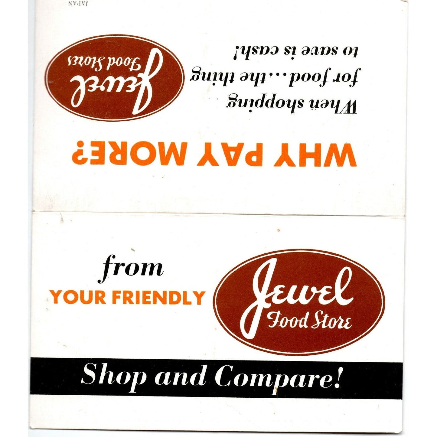 c1940's Advertising Sewing Needle Book "Jewel Food Stores"
