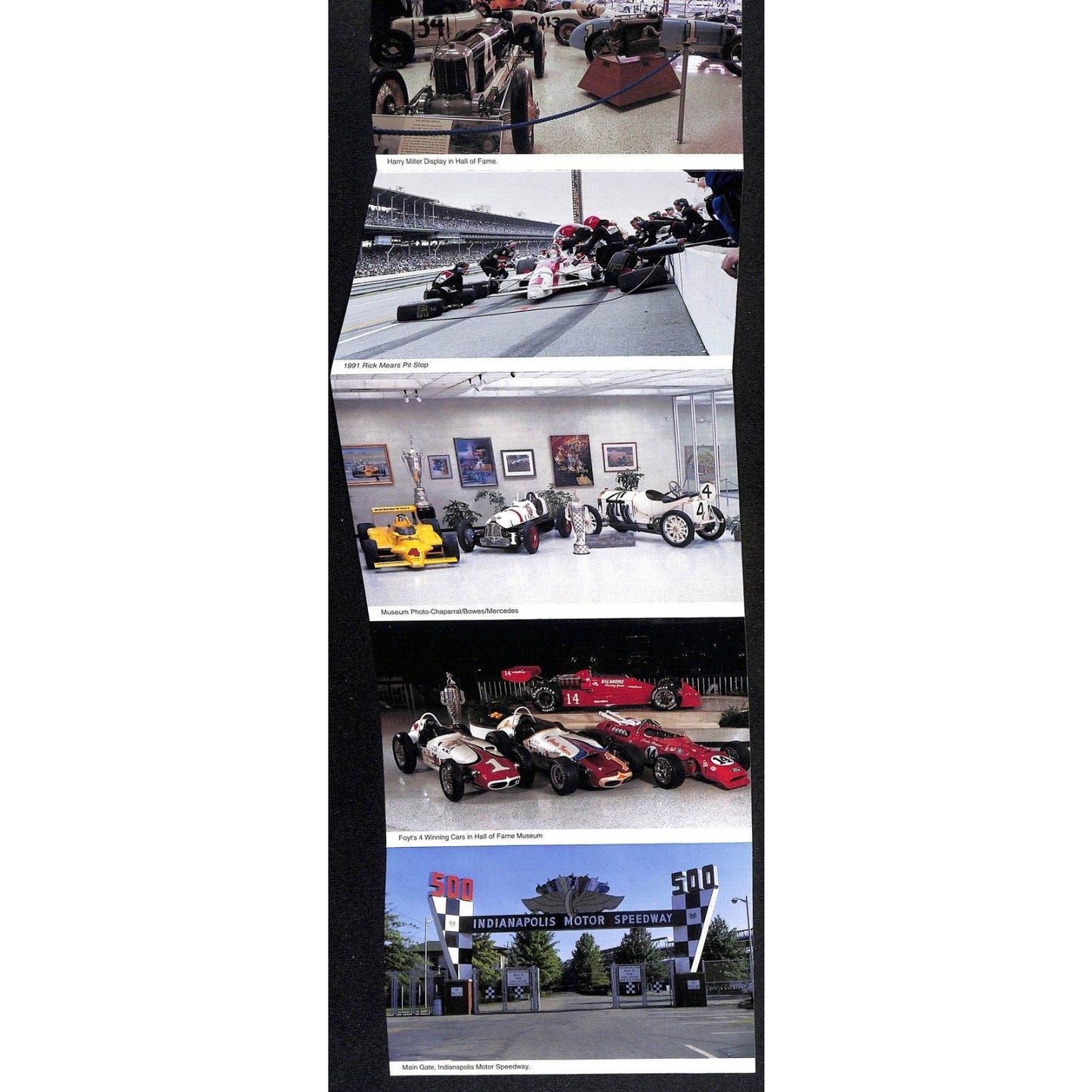 1991 Start Indianapolis 500 Postcard Style Foldout Pack 14 View 7 Panel VGC
