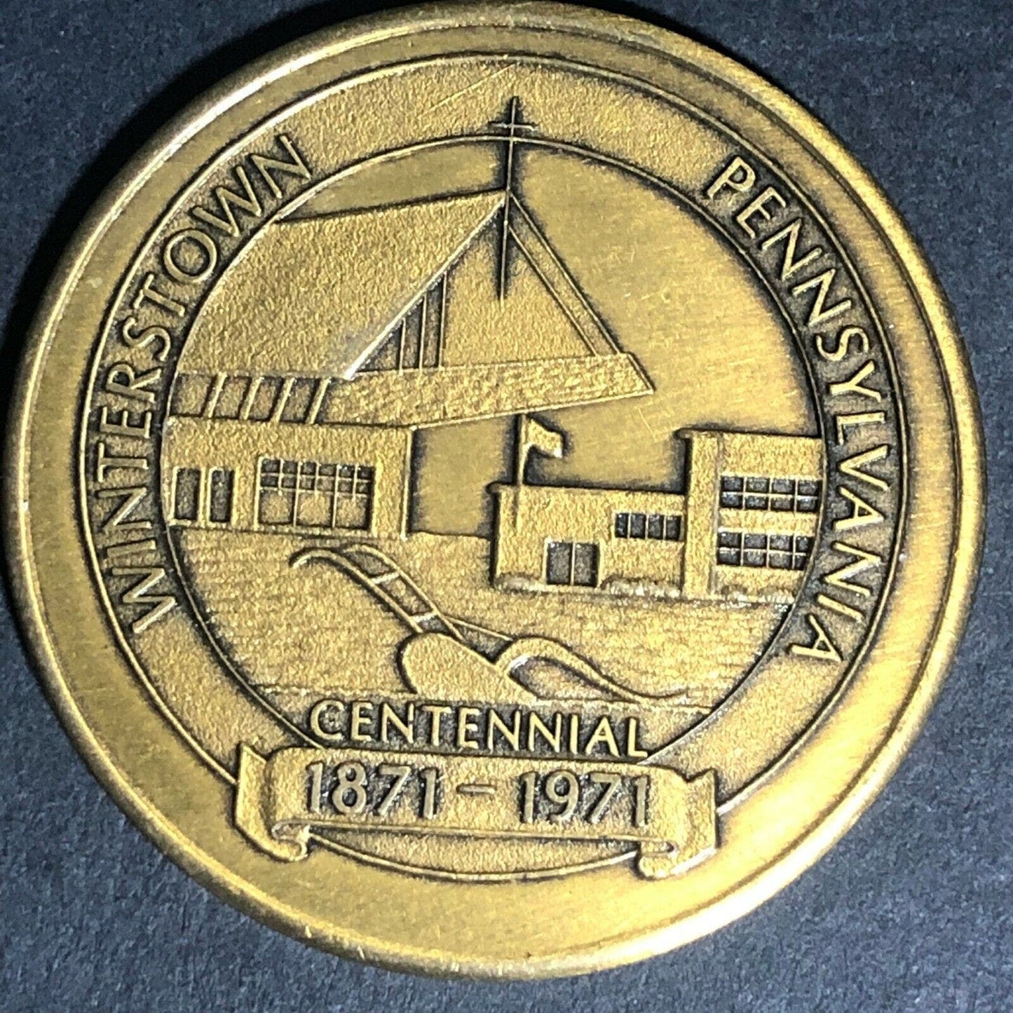 Scarce Vintage Winterstown, PA Centennial 1971 Medallion Token 34mm