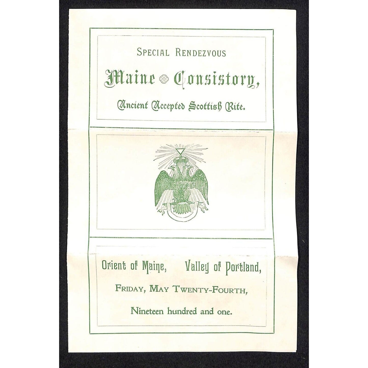 Newburgh, ME Amos W. Knowlton* 1901 Masonic "Special Rendezvous" Program Scarce